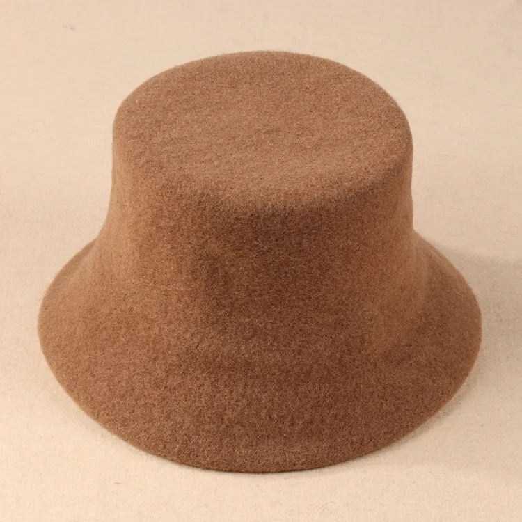 100% Wool Bucket Hat, Solid color
