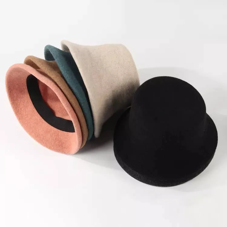 100% Wool Bucket Hat, Solid color