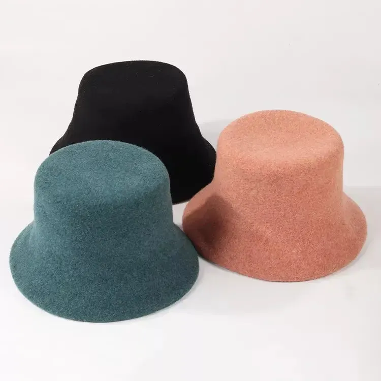 100% Wool Bucket Hat, Solid color