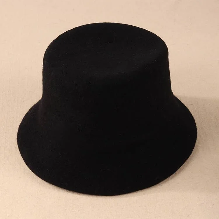 100% Wool Bucket Hat, Solid color