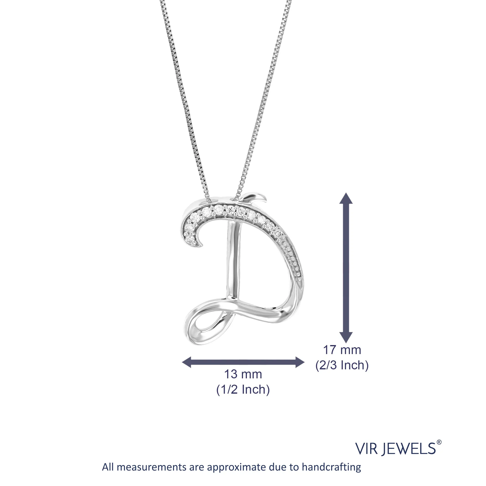 1/12 cttw Round Cut 11 Stones Lab Grown Diamond Pendant Necklace .925 Sterling Silver 1/2 Inch With 18 Inch Chain