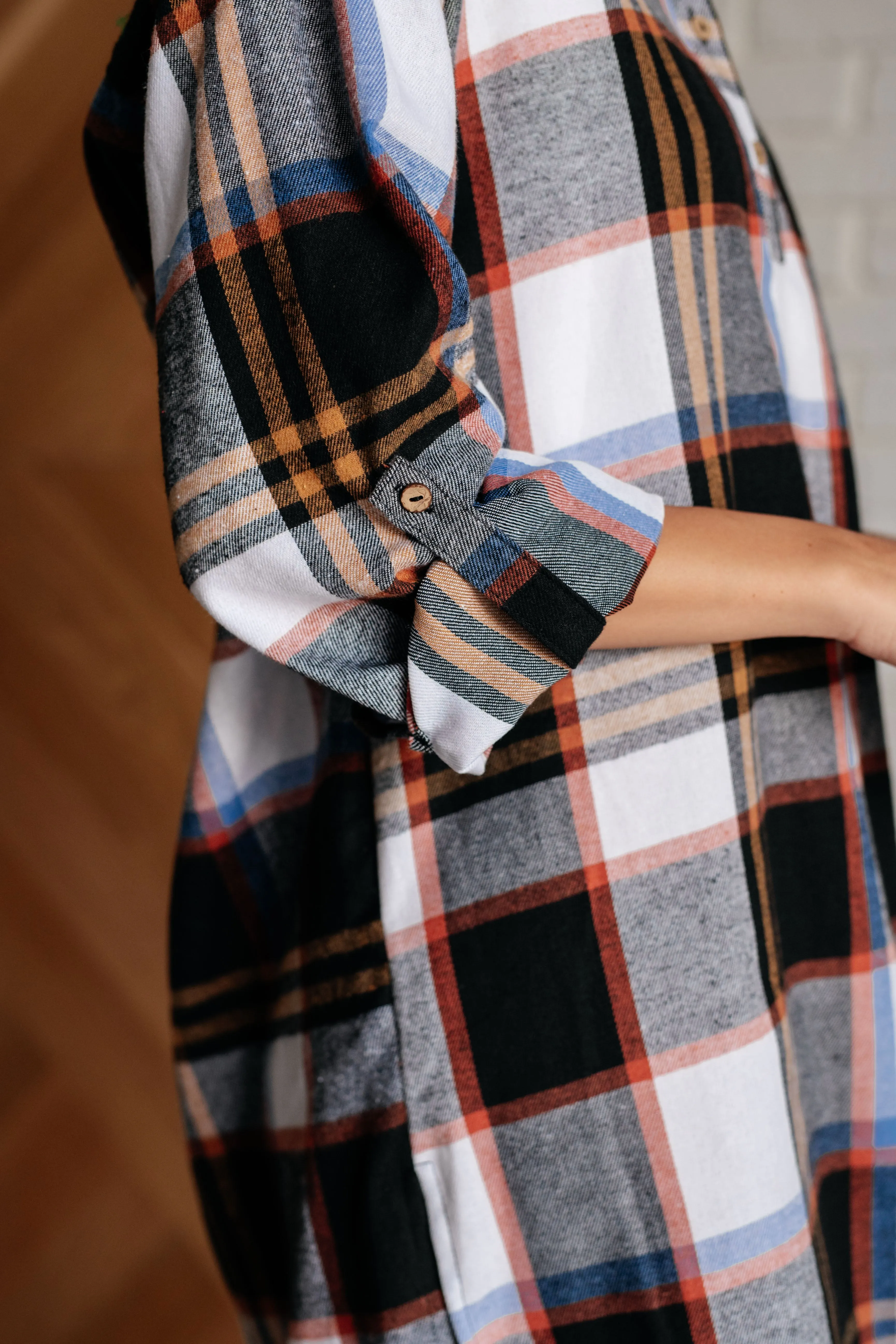 Aisha Plaid Shirt Dress