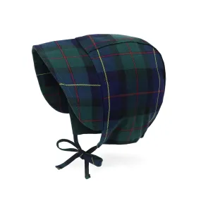Baby Denim Plaid Brimmed Bonnet Hat | Navy Plaid