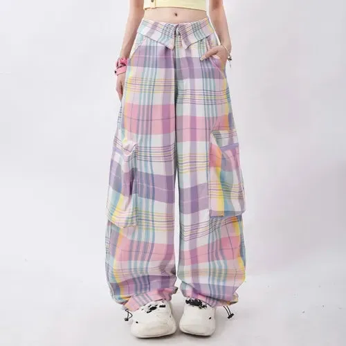 Baggy Lila Karo Stil soft-girl