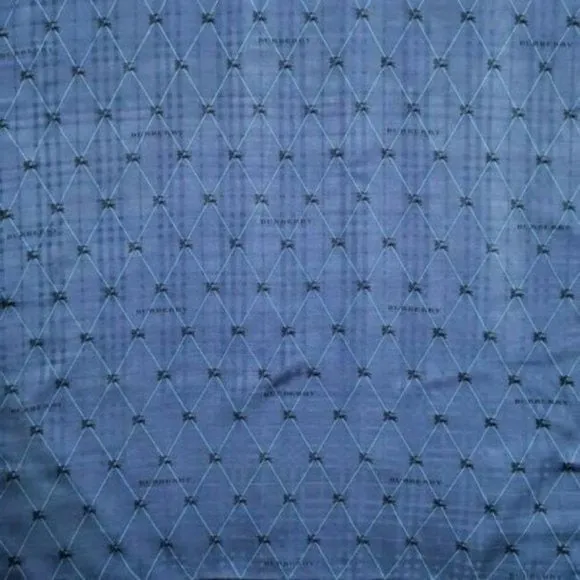 Burberry Blue Black Plaid Jacquard Nova Check Print Silk Scarf