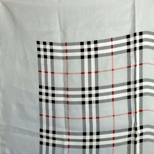 Burberry Bluered Nova Check Plaid Print Silk Scarfwrap
