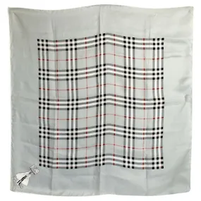 Burberry Bluered Nova Check Plaid Print Silk Scarfwrap