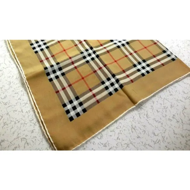 Burberry Nova Check Plaid W Figures Haymarket Print Silk Scarf