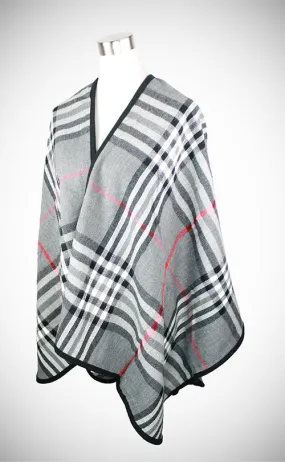 CLASSIC PLAID TRIMMED WRAP