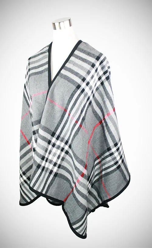 CLASSIC PLAID TRIMMED WRAP