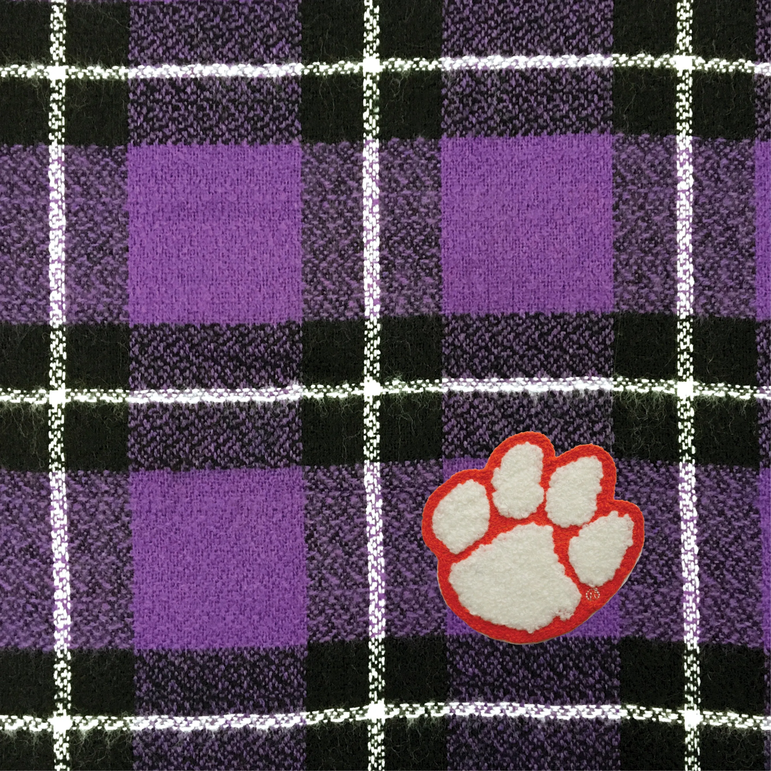Clemson University Plaid Blanket Scarf