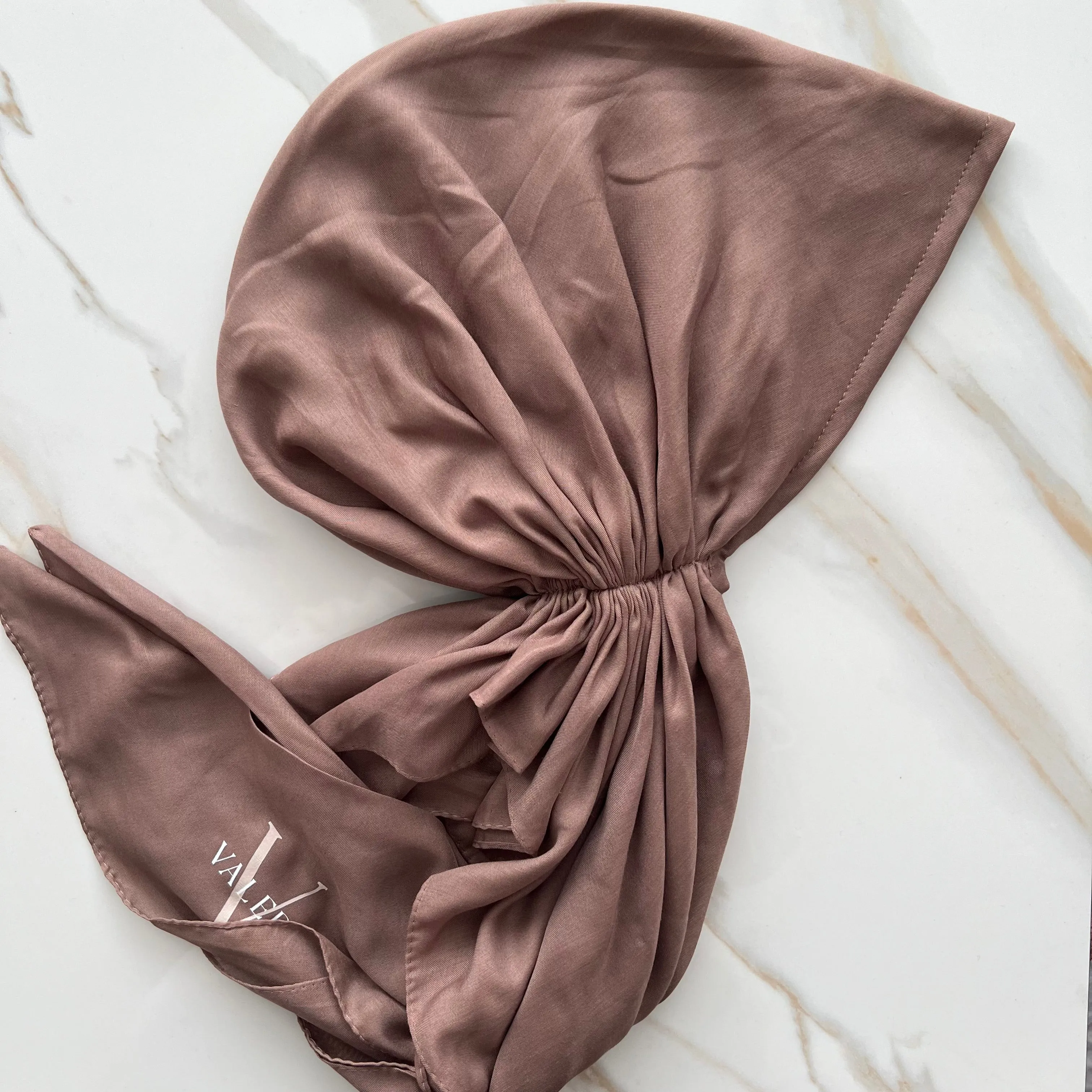 Coffee Cotton Pre-Tied Scarf