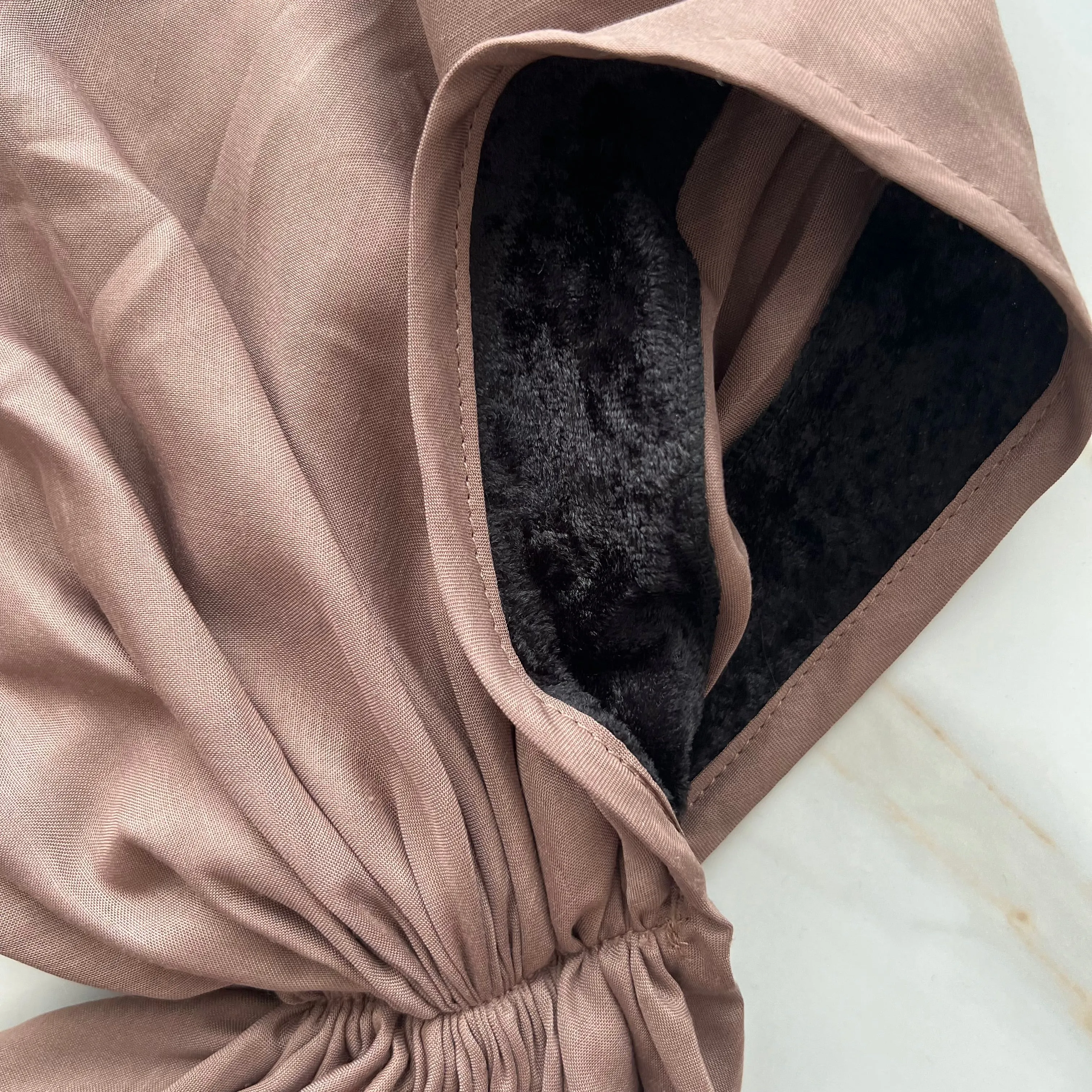 Coffee Cotton Pre-Tied Scarf