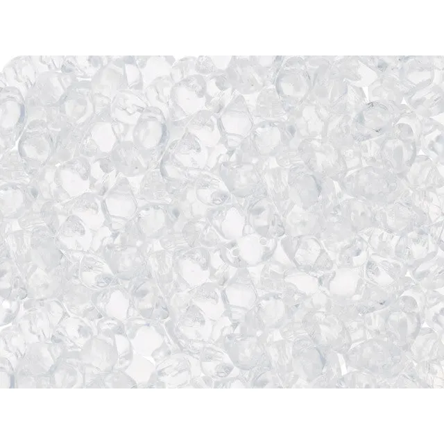 Czech Glass Mini GemDuo, 2-Hole Diamond Shaped Beads 6x4mm, Crystal (2.5" Tube)
