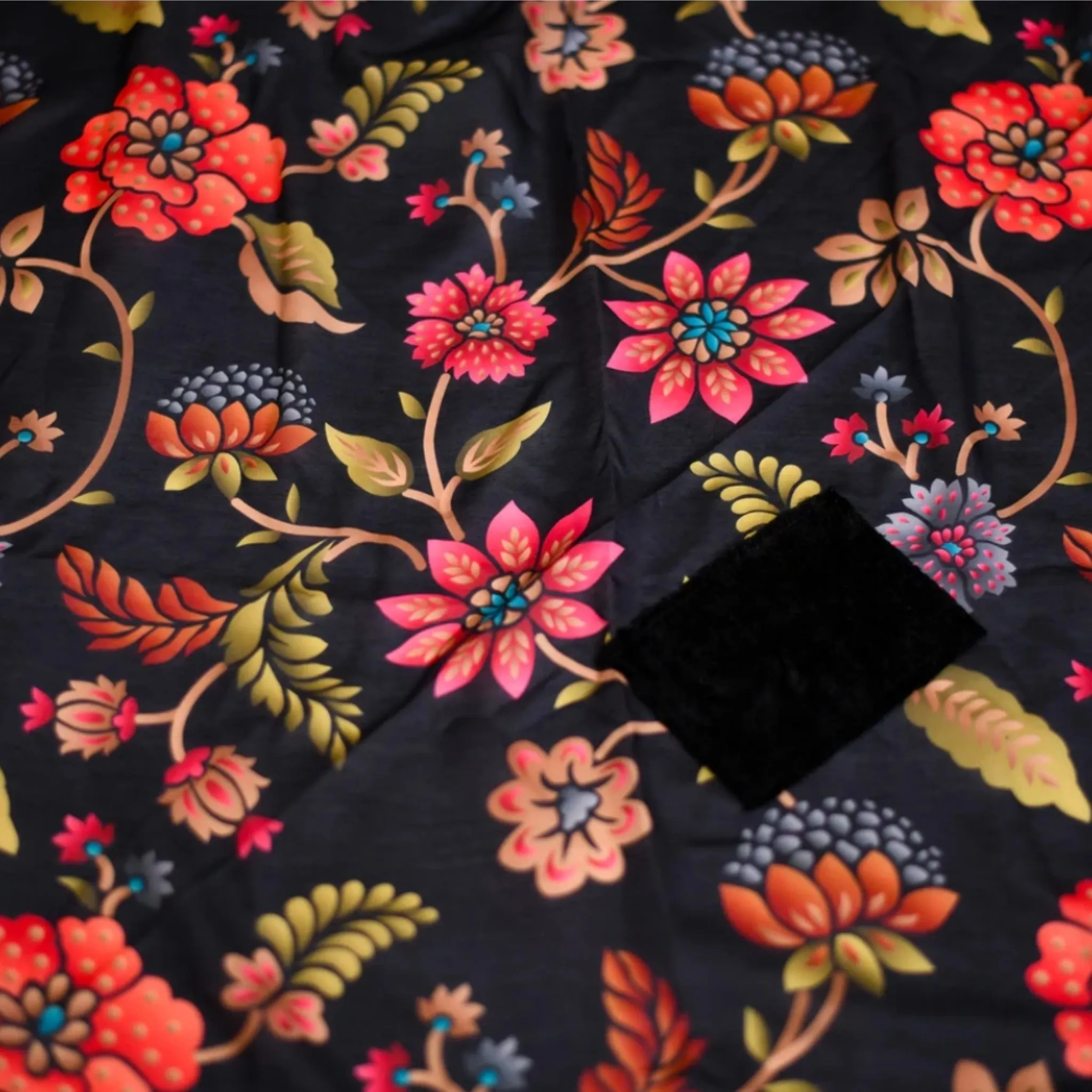 Fall Floral Tichel Nicsessories With Nonslip Velvet