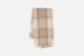 Fawn Plaid Drumin Mohair Scarf