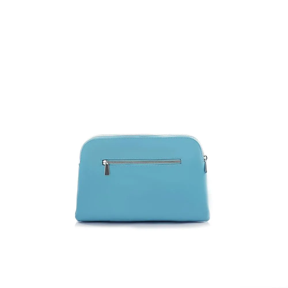 Island Paradise Laser Cut Crossbody/Clutch - Turquoise/Metallic