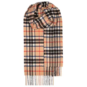 Loccharon Lambswool Scarves - Camel Tartan Plaid