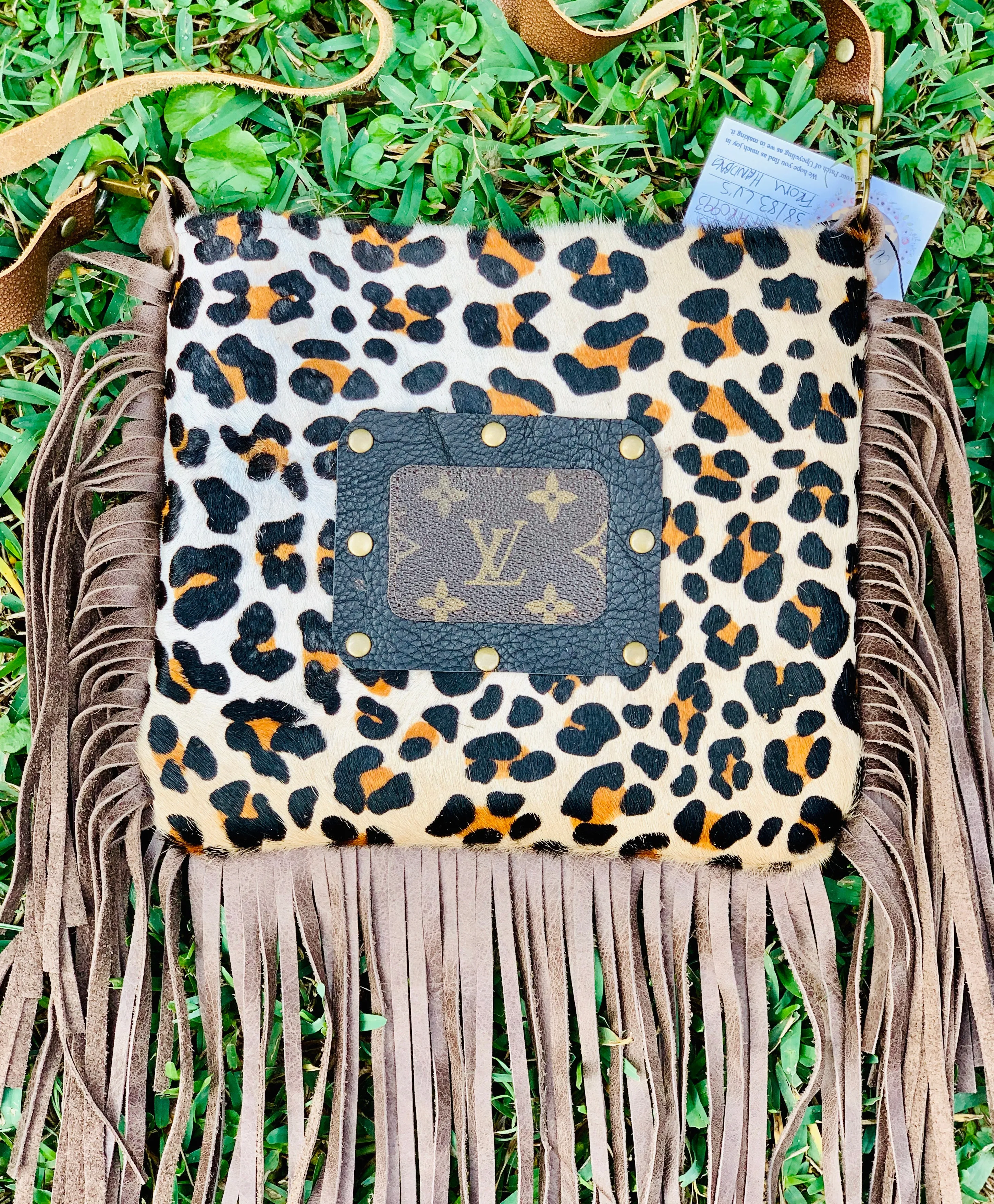 Medium Crossbody in Leopard - Patch in Black with Hardware