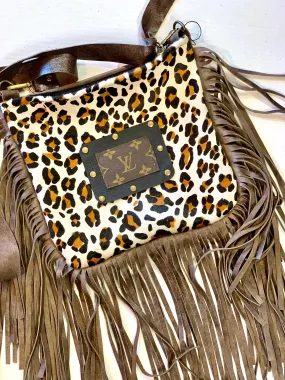 Medium Crossbody in Leopard - Patch in Black with Hardware