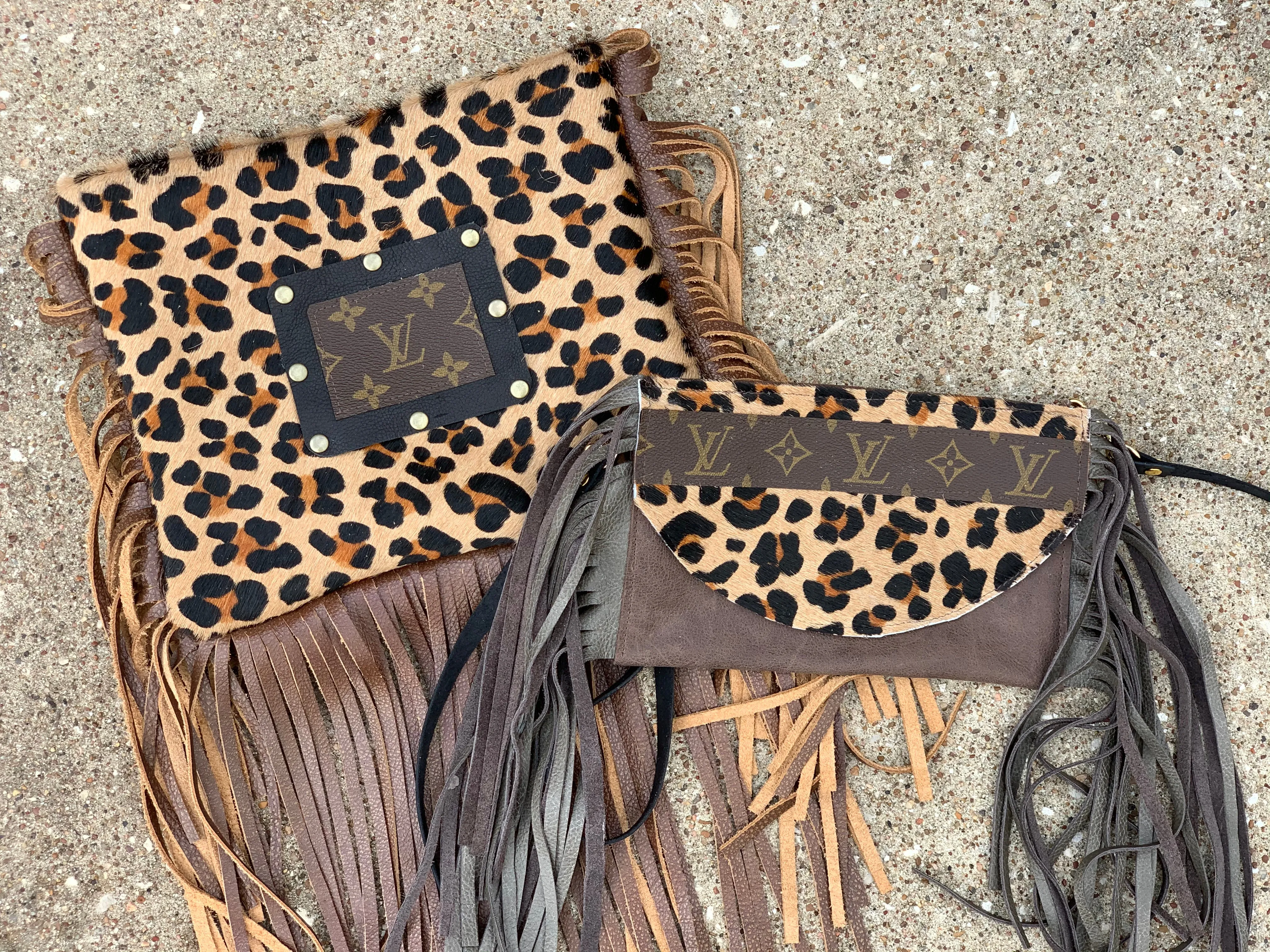 Medium Crossbody in Leopard - Patch in Black with Hardware
