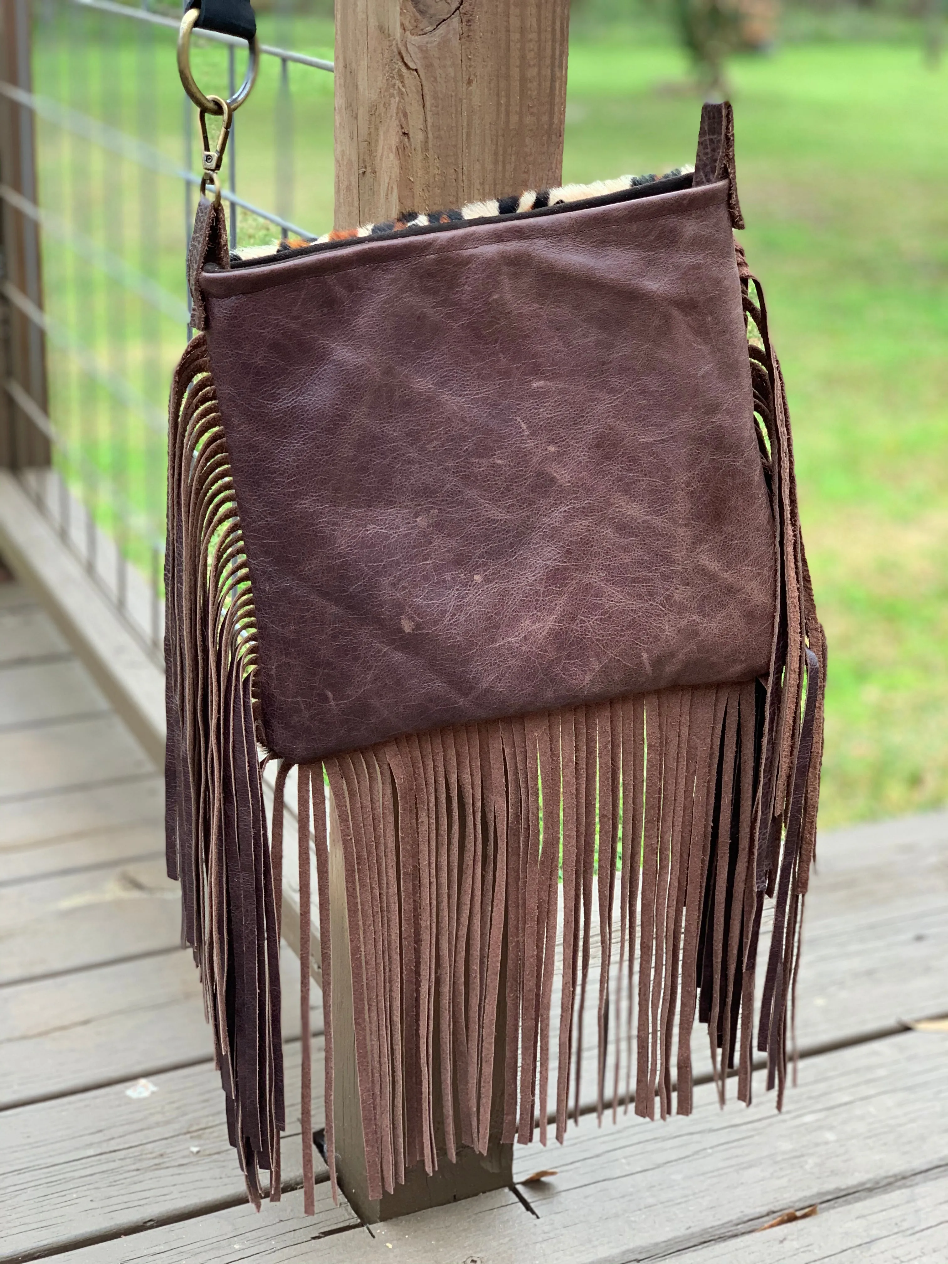 Medium Crossbody in Leopard - Patch in Brown