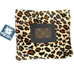 Medium Crossbody leopard- In black with Patch