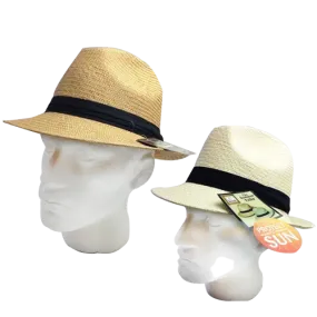 MELBOURNE HATS Trilby Ecuadorian Palm Straw Hat Handwoven Summer Panama Fedora