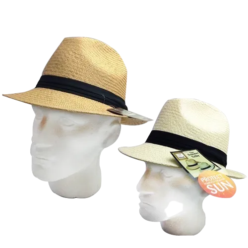 MELBOURNE HATS Trilby Ecuadorian Palm Straw Hat Handwoven Summer Panama Fedora