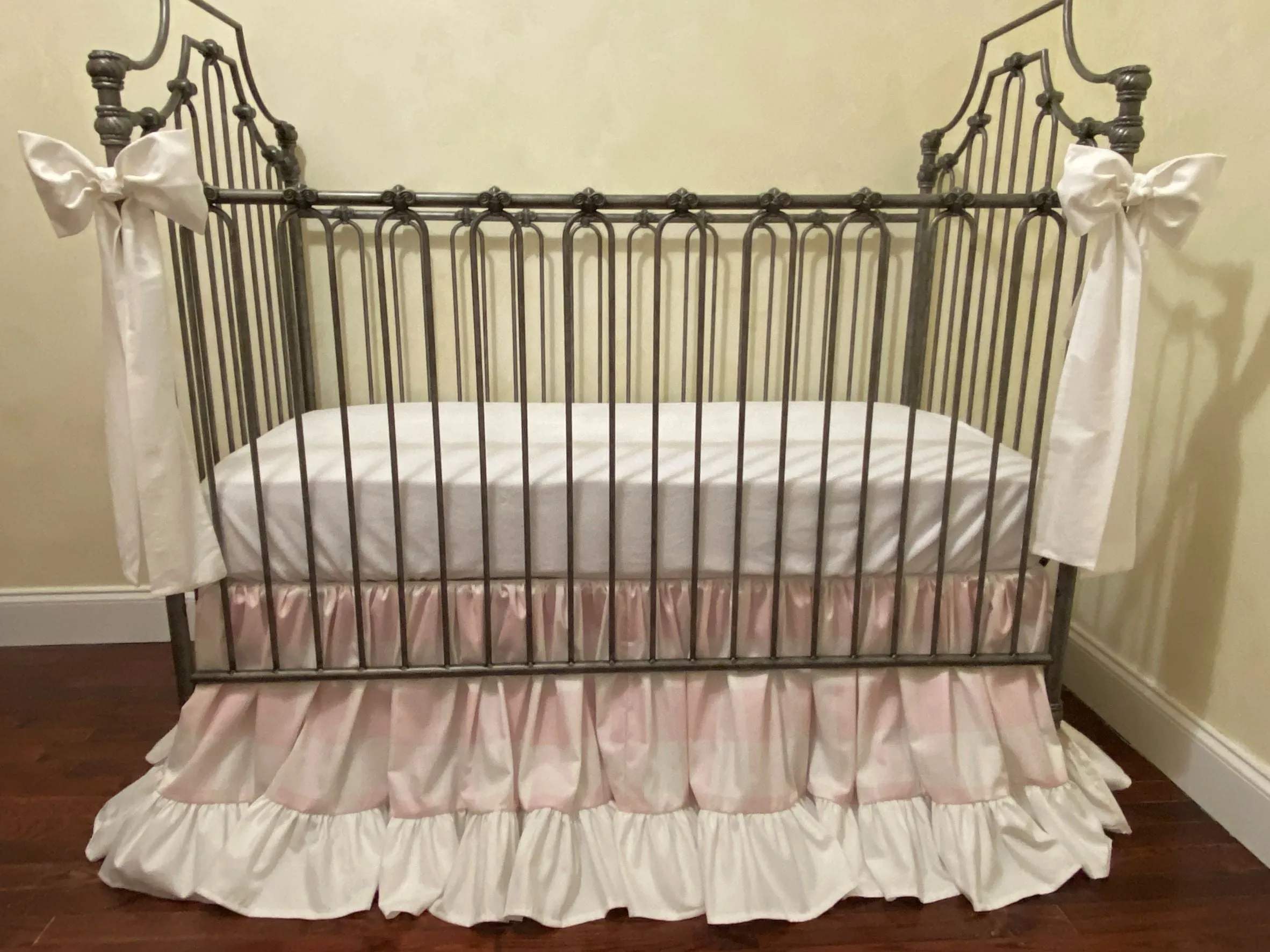 Pink Plaid Baby Girl Crib Bedding, Buffalo Check Girl Baby Bedding, Crib Rail Cover