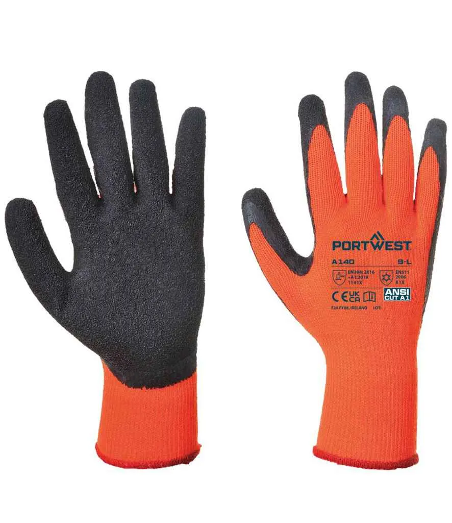 Portwest Thermal Grip Gloves | Orange