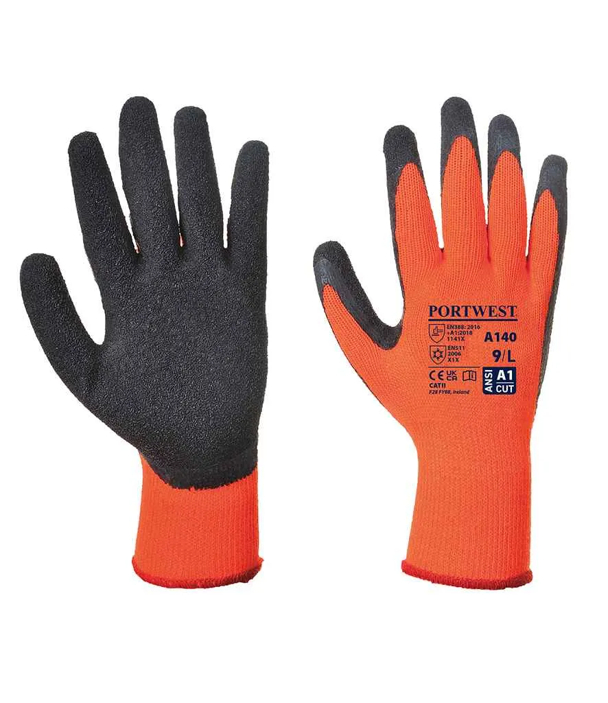 Portwest Thermal Grip Gloves | Orange