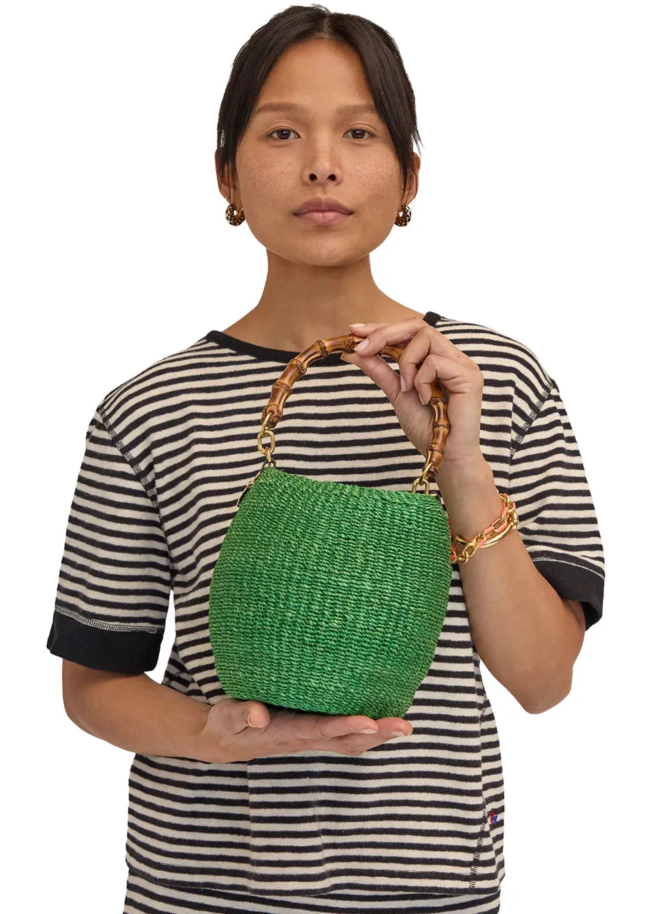 Pot de miel bag with bamboo handle in green