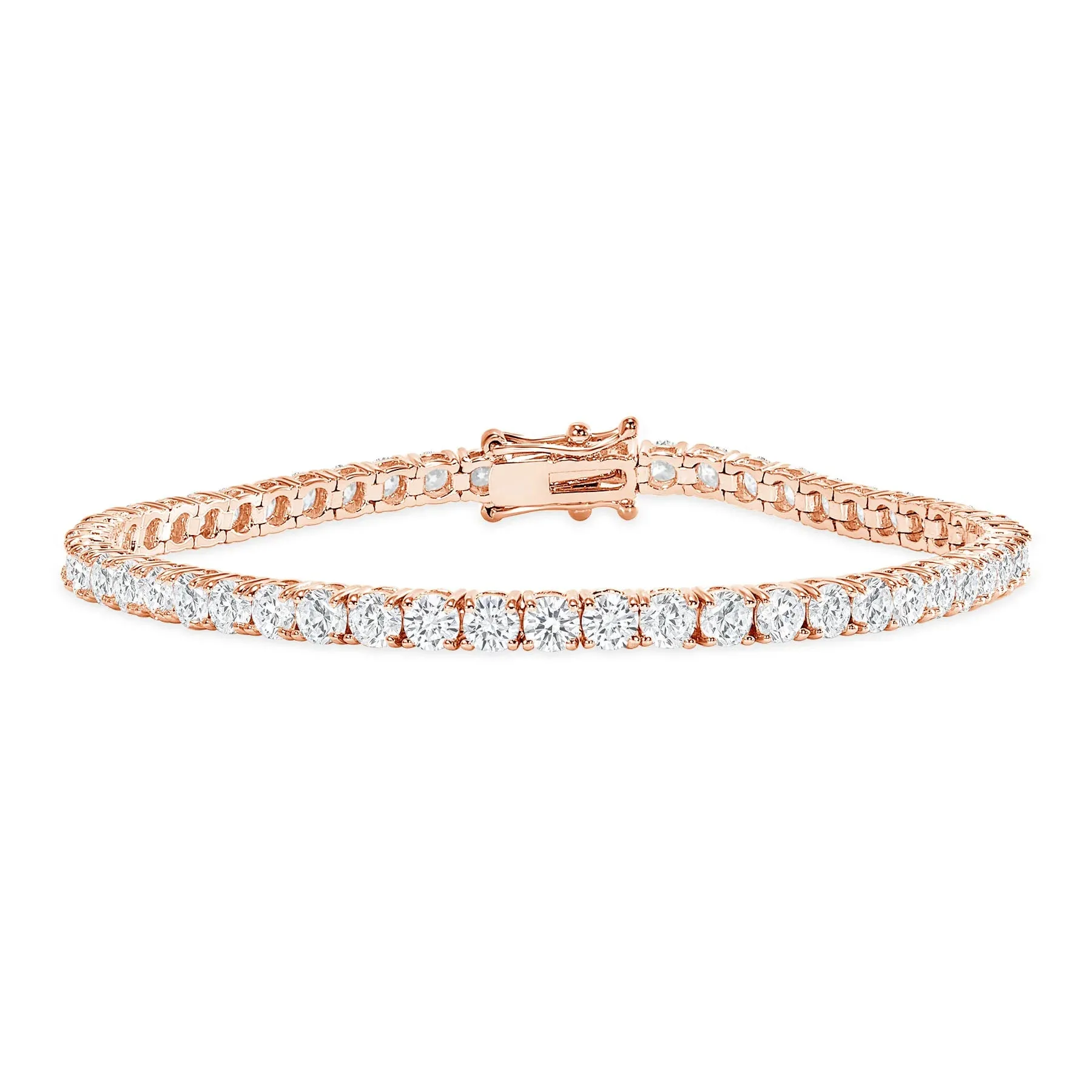 Radiant Round Cut Diamond 14K Gold Tennis Bracelet