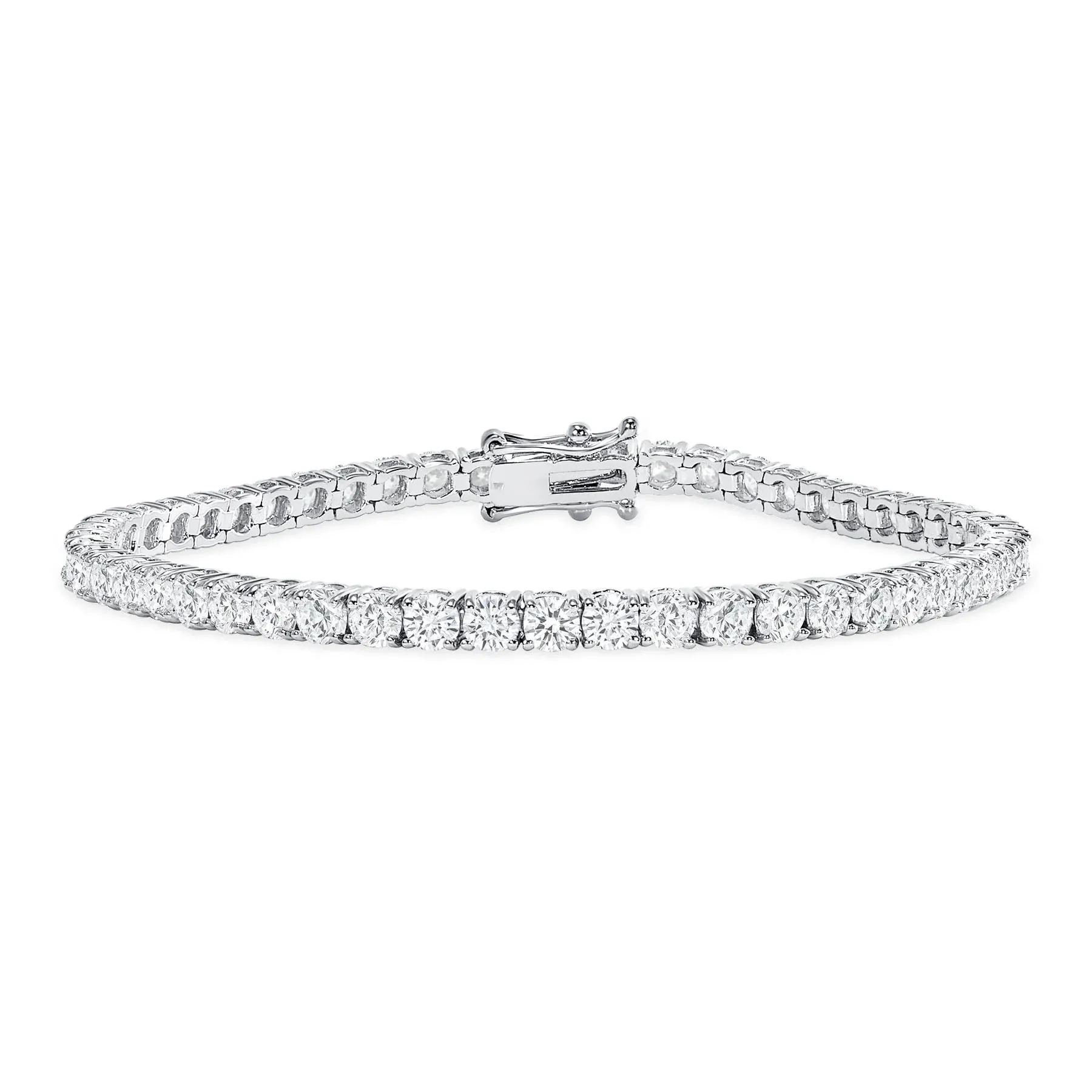 Radiant Round Cut Diamond 14K Gold Tennis Bracelet
