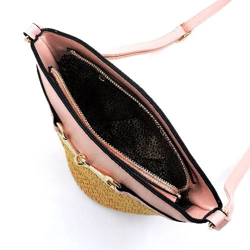 Straw Bucket Crossbody