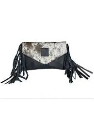 STS RANCHWEAR COWHIDE ENVELOPE CROSSBODY BLACK