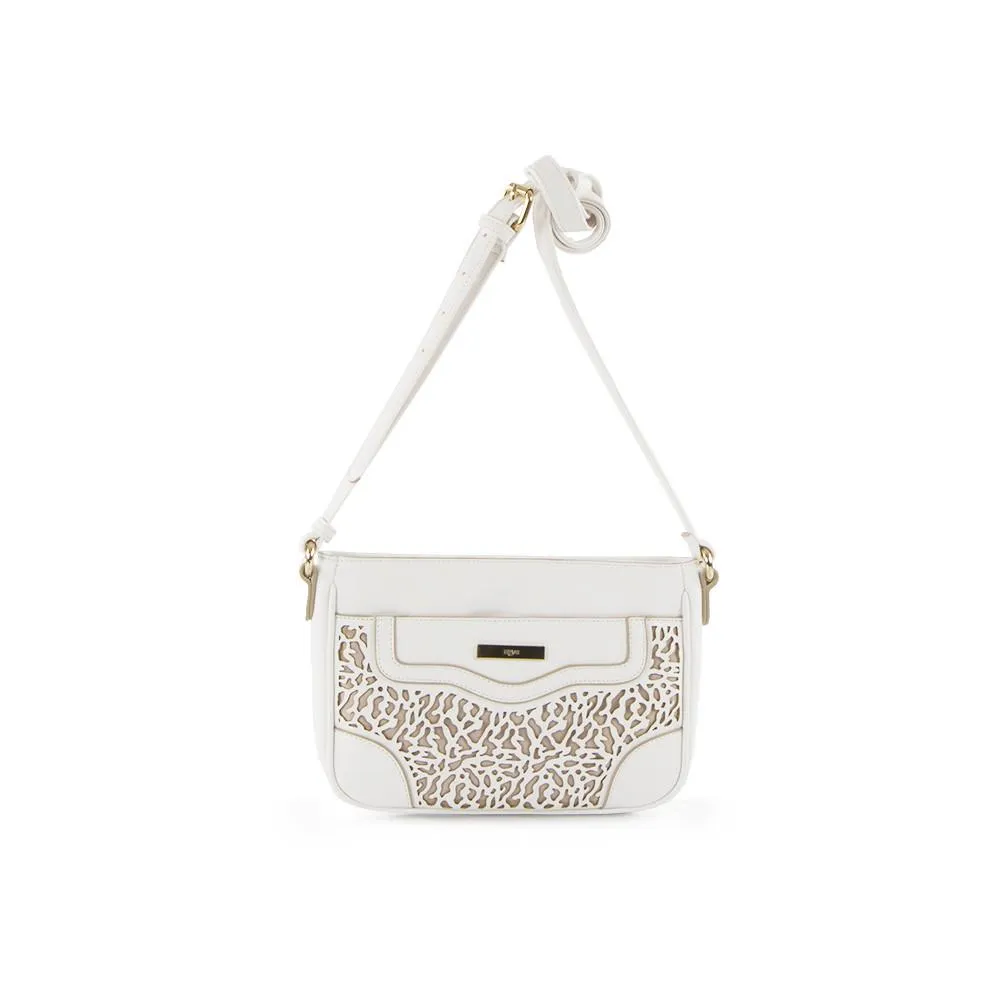 True Blue Laser Crossbody - White